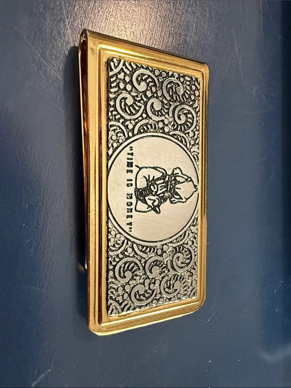 Disney Gold and Silver Scrooge McDuck “Time is Money” Money Clip